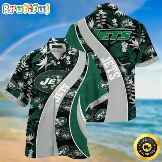 Discover New York Football Team Jetss Hawaiian Button Down Shirt