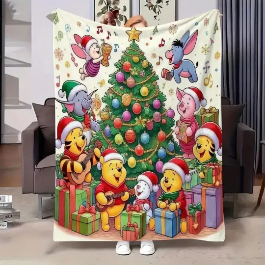 Discover Winnie the Pooh Fleece Blanket - Super Soft Polyester Throw with Winnie and Piglet