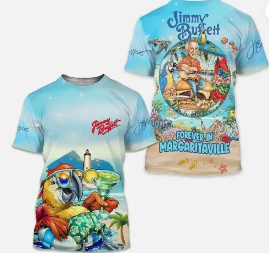 Jimmy Buffett Forever In Margaritaville 2024 3D All Over Print Unisex T-Shirt