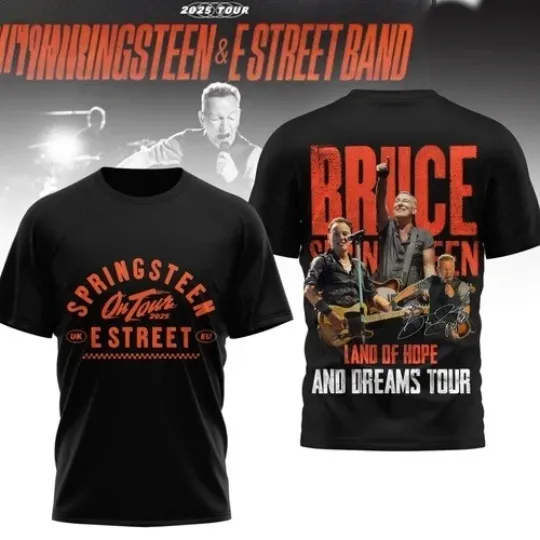 Discover Bruce Springsteen Land Of Hope And Dreams Signature 3D T-Shirt