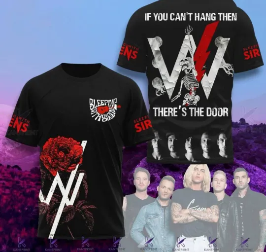 Sleeping With Sirens 3D SHIRT there's the door black All sizes AOP