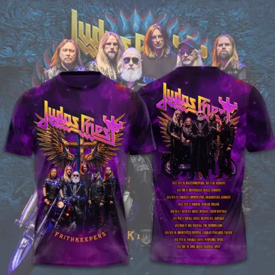 Judas *Priest 2026 Tour Faithkeepers 3D Purple T-Shirt