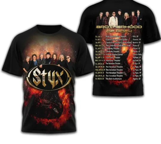 Styxs Brotherhood Of Rock 3D T-Shirt