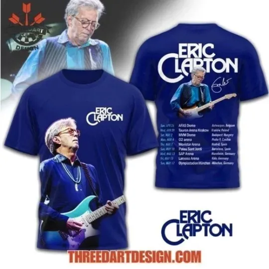 Eric Clapton Tour 2026 3D All Over Print T-Shirt