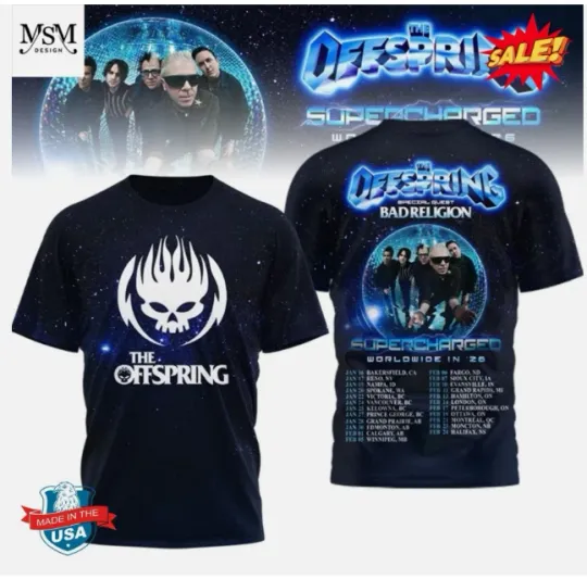 Discover The Offspring Supercharged Tour 2026 3D Shirt
