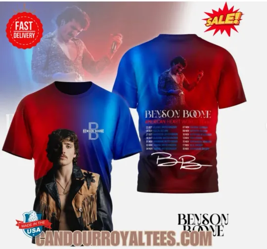 Discover Benson Boon American Heart World Tour 2025 3D Tshirt