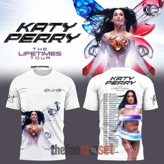 Discover Katy Perry The Lifetimes Tour 2025 3D Printed Shirt