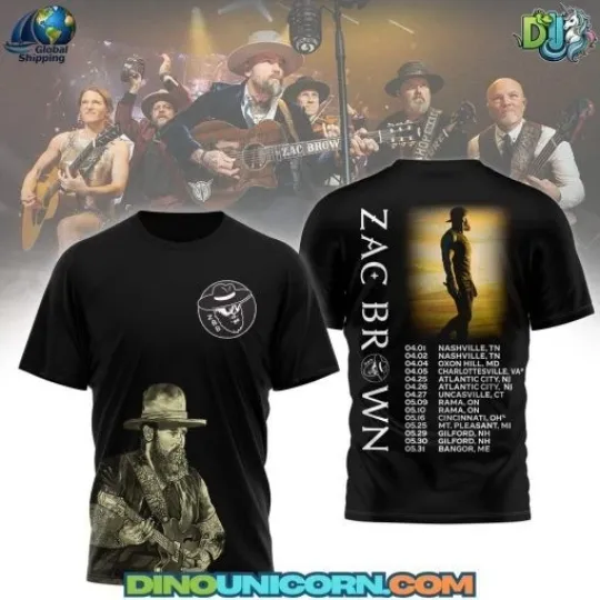 Discover Zac Brown Band Love Fear Sphere Las Vegas 2026 Tour 3D Printed Shirt