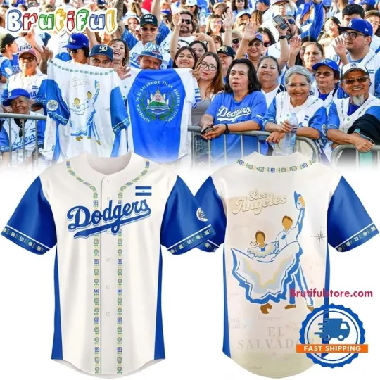 Discover Los Angeles D@dger 2025 Salvadoran Heritage Night Baseball Jersey