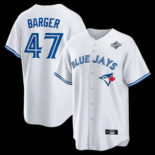 Discover Barger Toronto BJ 2025 World Series Home Player Baseball Jersey - White