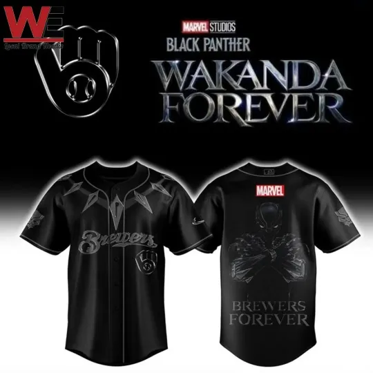 2025 Marvel Black Panther x Milwaukee Brewer Baseball Jersey