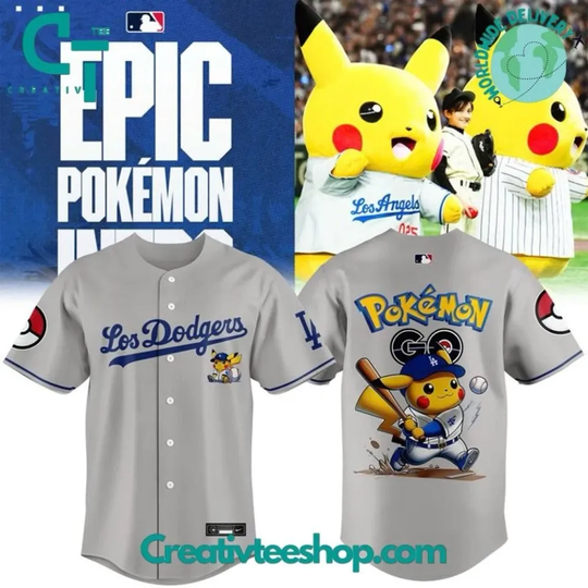 Discover D@dger x Poke*mon GO Pika Special Grey Baseball Jersey