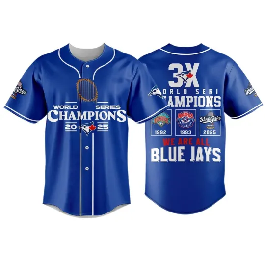 Discover Toronto BJ 3x World Series Champions 2025 Baseball Jersey