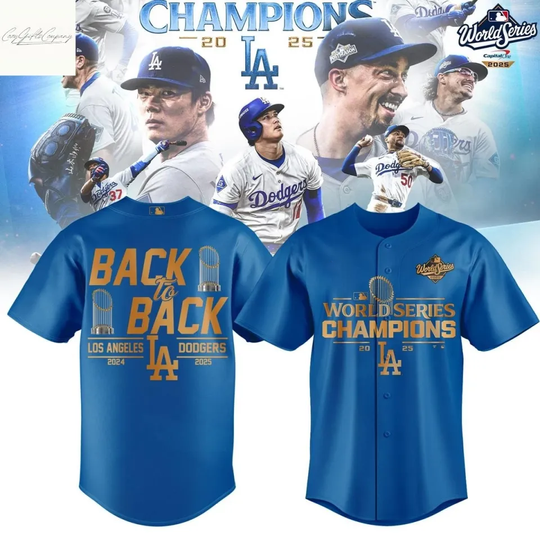 Los Angeles D@dger Back To Back Champions Baseball Jersey