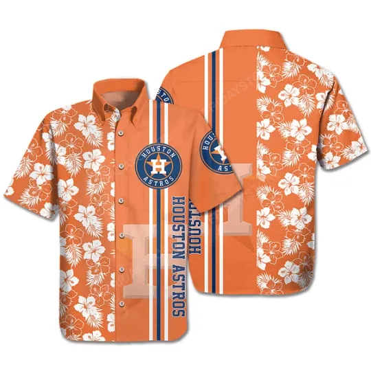 Houston Baseball Team Astross Hawaiian Button Down Shirt