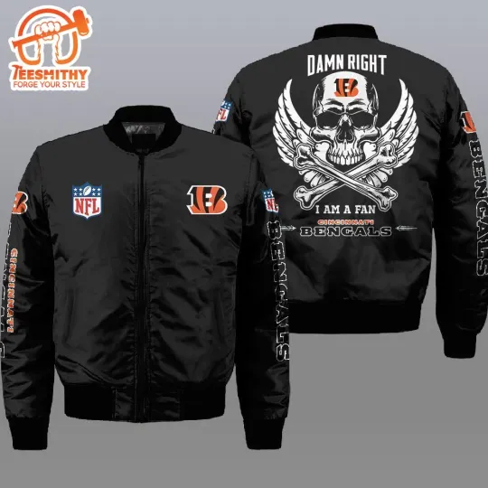 Discover Cincinnati Bengal1 Wings Skull 3D Bomber Jacket Gift For Fans