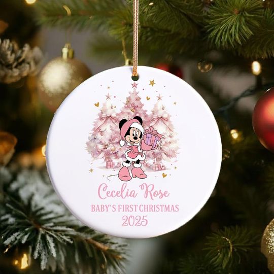 Discover Personalized Minnie Mouse Ornaments, Minnie Christmas Ornament for Baby Girl's First Holiday