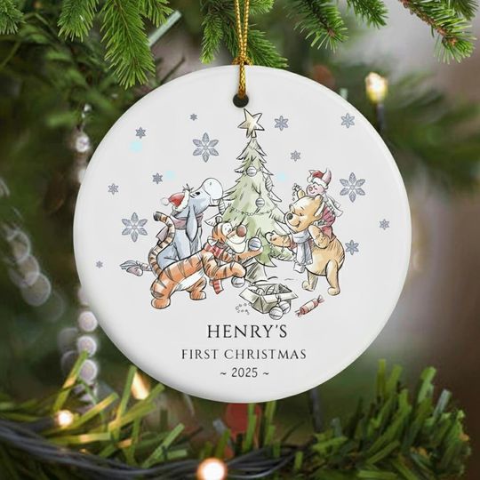 Discover Personalized Winnie the Pooh Baby's First Christmas Ornament