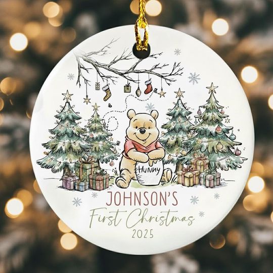 Discover Personalized Pooh First Christmas Ornament, Baby's 1st Xmas