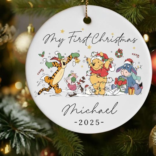 Personalized Winnie the Pooh Baby's First Christmas Ornament