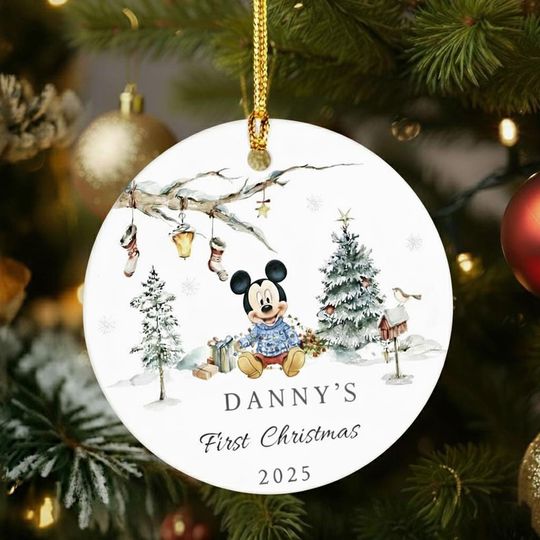 Discover Custom Baby's First Christmas Mickey Mouse Ornament