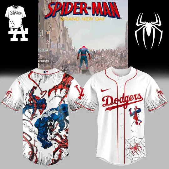 Discover Spider-Man SpiderMan Venom Carnage x Dodgers Baseball Jersey Size XS-5XL
