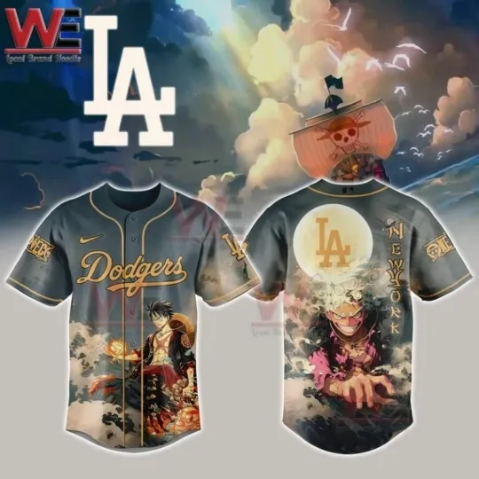 Discover Dodgers Monkey D. Luffy Gear 5 One Pi*ece Baseball Jersey Size XS-5XL