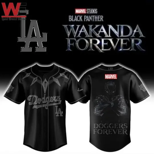 2025 Marvel Black Panther x LA Dodger Baseball Jersey