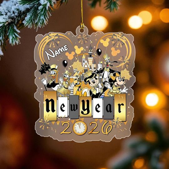 Discover Personalized Mickey and Friends New Year 2026 Acrylic Ornament