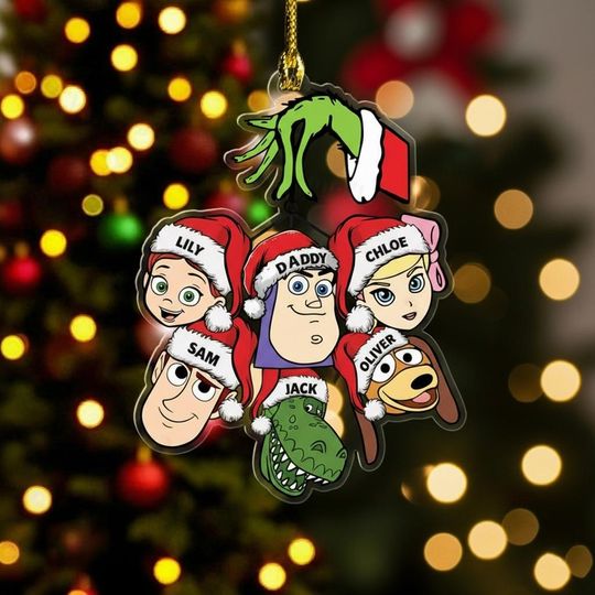 Discover Personalized Disney Family Christmas Ornament, Custom Toy Story with Disney Characters