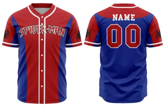 Discover Personalized Spiderman Marvel Baseball Jersey All Size XS-5XL