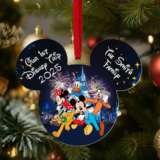 Discover Personalized Disney Cruise Mickey & Friends Ornament, Custom First Trip 2025 Ornament