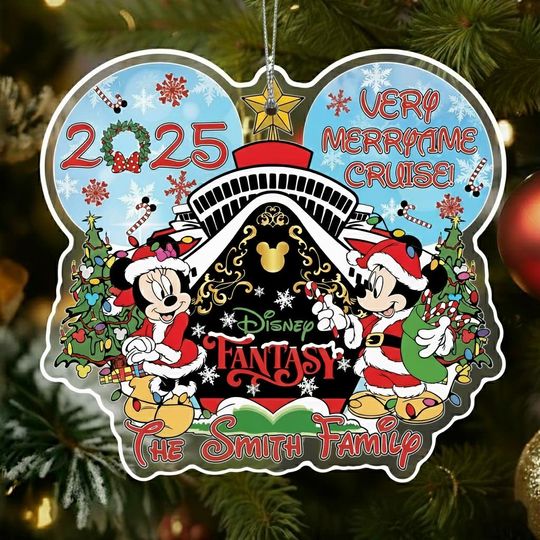 Discover Personalized Disney Cruise Mickey & Friends Ornament, Custom First Trip 2025 Ornament