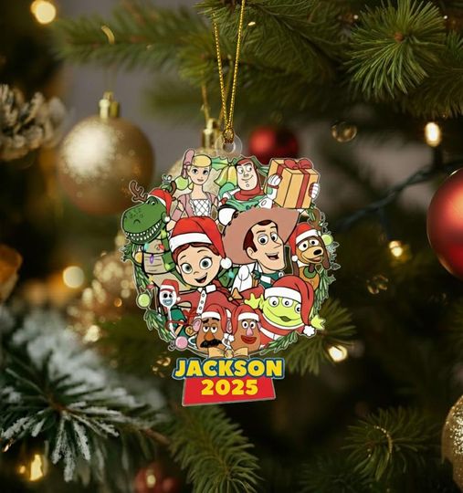 Personalized Toy Story Christmas Ornament, Custom Acrylic Family Tree Decoration