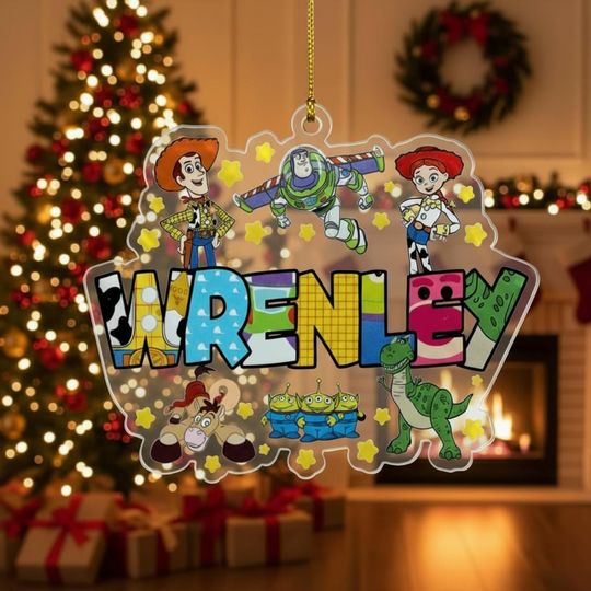 Personalized Toy Story Christmas Ornament, Custom Family Name