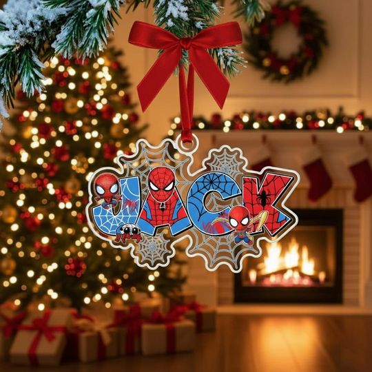 Discover Personalized Spiderman Ornament, Custom Disney Spider Christmas Gift, Christmas Ornament For Kid