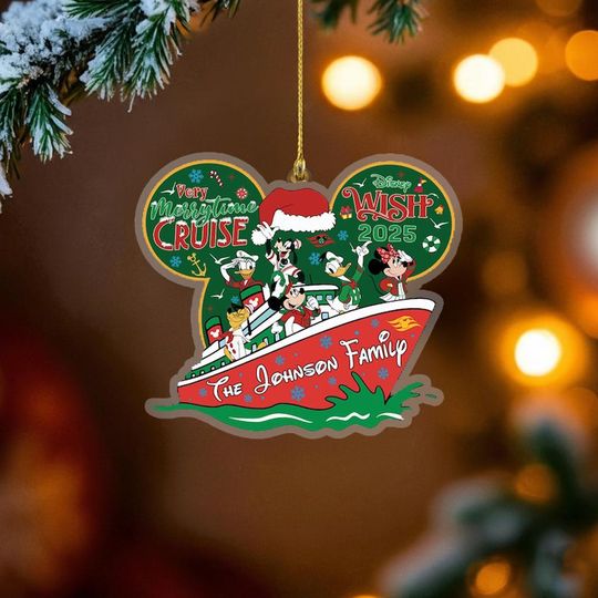 Discover Personalized Disney Cruise Mickey & Friends Ornament, Custom Very Merrytime Cruise Ornament