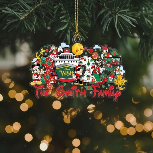 Discover Personalized Disney Cruise Mickey & Friends Ornament, Very Merry Time Cruise 2025