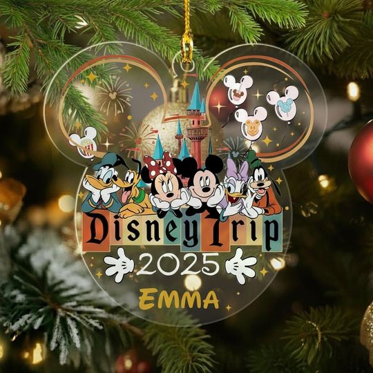 Discover Personalized Disney Mickey & Friends Christmas Ornament, Custom Name Princess Christmas Ornament