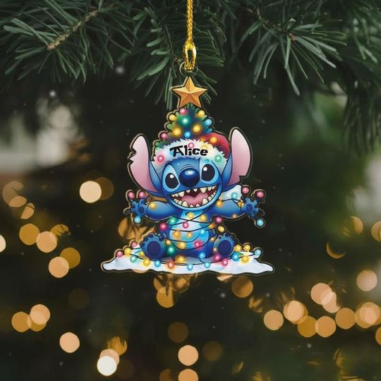 Discover Personalized Stitch Christmas Ornament, Kids Ornament
