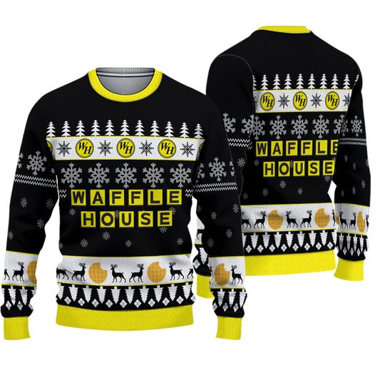 Winter with Waffle House Christmas Ugly Sweatshirts