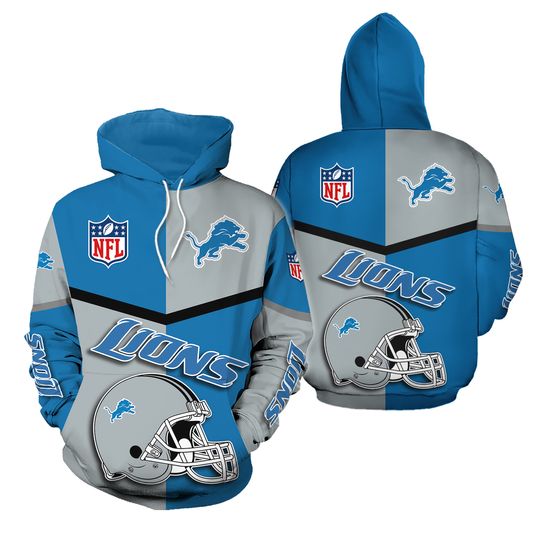 Detroit Hoodie 3D Football Team, Lions Football Hoodie 3D For Fan