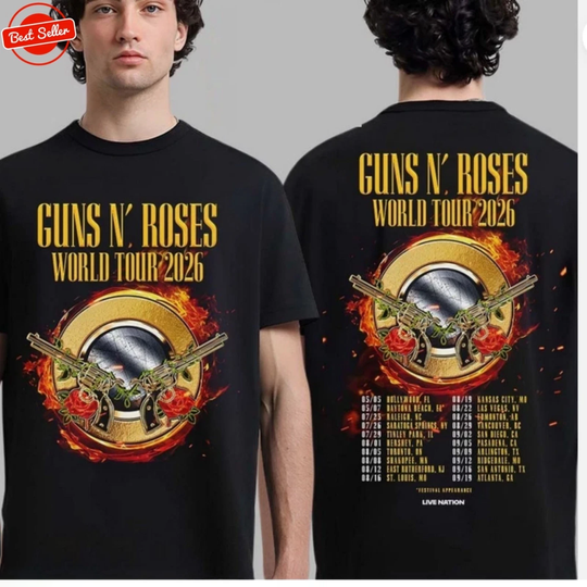 Guns Roses World Tour 2026 UK And Europe Tour Dates T-Shirt.
