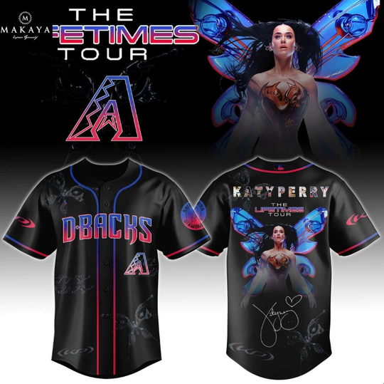 Discover Arizonna Katy Perry 2025 The Lifetimes Tour Black Baseball Jersey