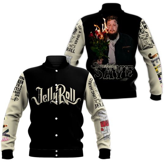 Jelly Roll Somebody Save Me Baseball Jacket