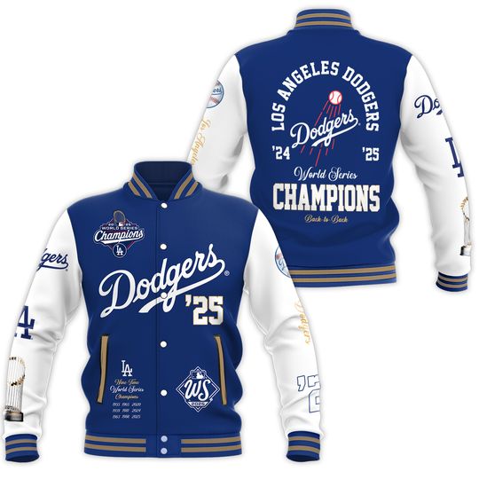 LA Dodger Back 2 Back World Series Champions Baseball Jacket