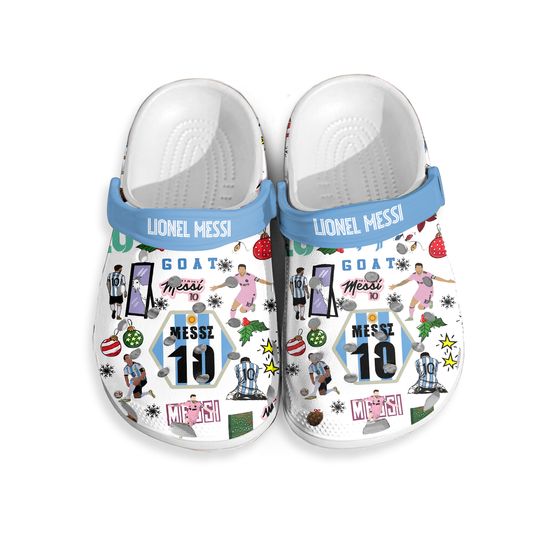 Lionel Messi Christmas Clog Shoes, Shoes Gift For BIG FAN, Shoes For Adults