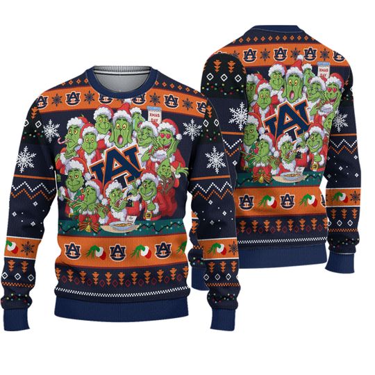 Auburn Tigers Fan Made Ugly Sweater #12 funny character Xmas Day Inspired Knit