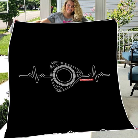 Rx8 Rx7 Heart Beat Dark Fleece Blankets