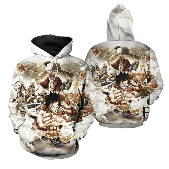 3D Printed One Piece Japanese Anime Hoodie